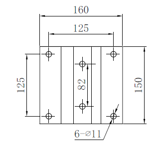 Schéma plaque de fixation groupe de bennage 12V