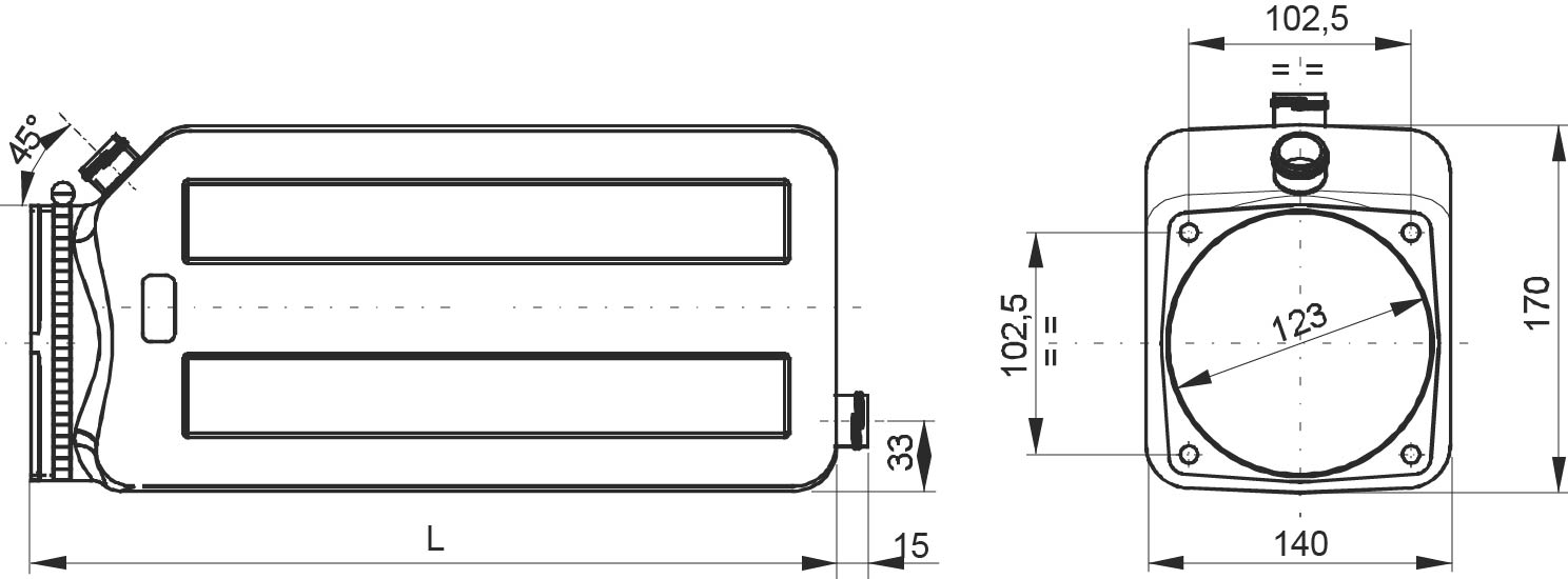 Réservoir Horizontal Plastique 1 litres