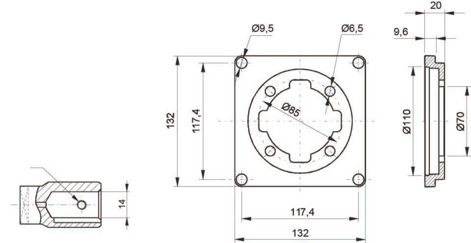 Accouplement Ø85 mm pour centrales hydrauliques