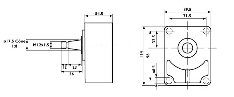 Schema contre-palier groupe 2 arbre conique 1/8