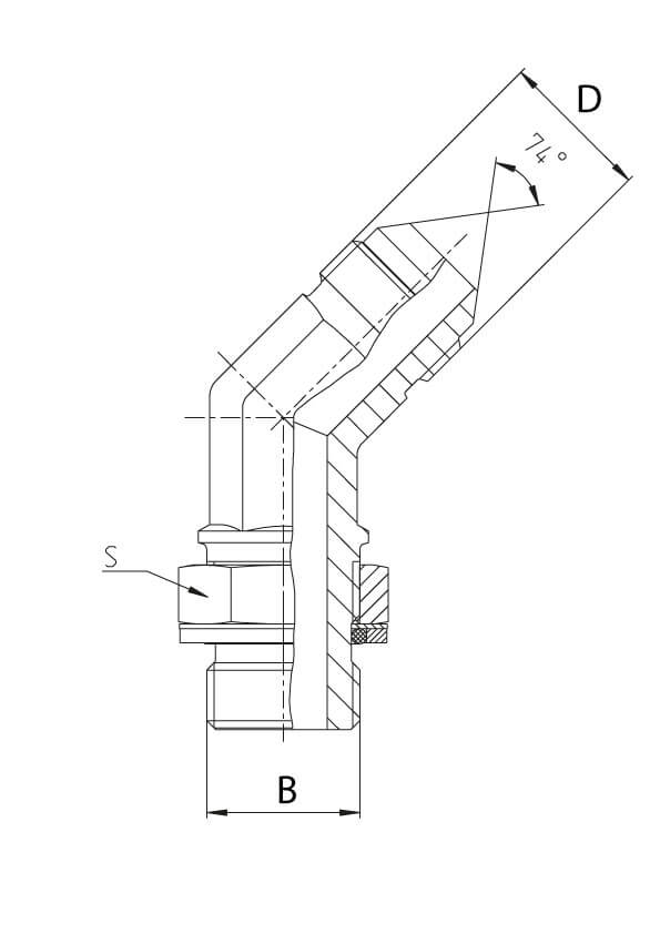 Adaptateur coudé male/male hydraulique