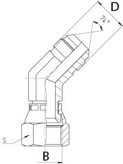 Union coudé male/femelle hydraulique