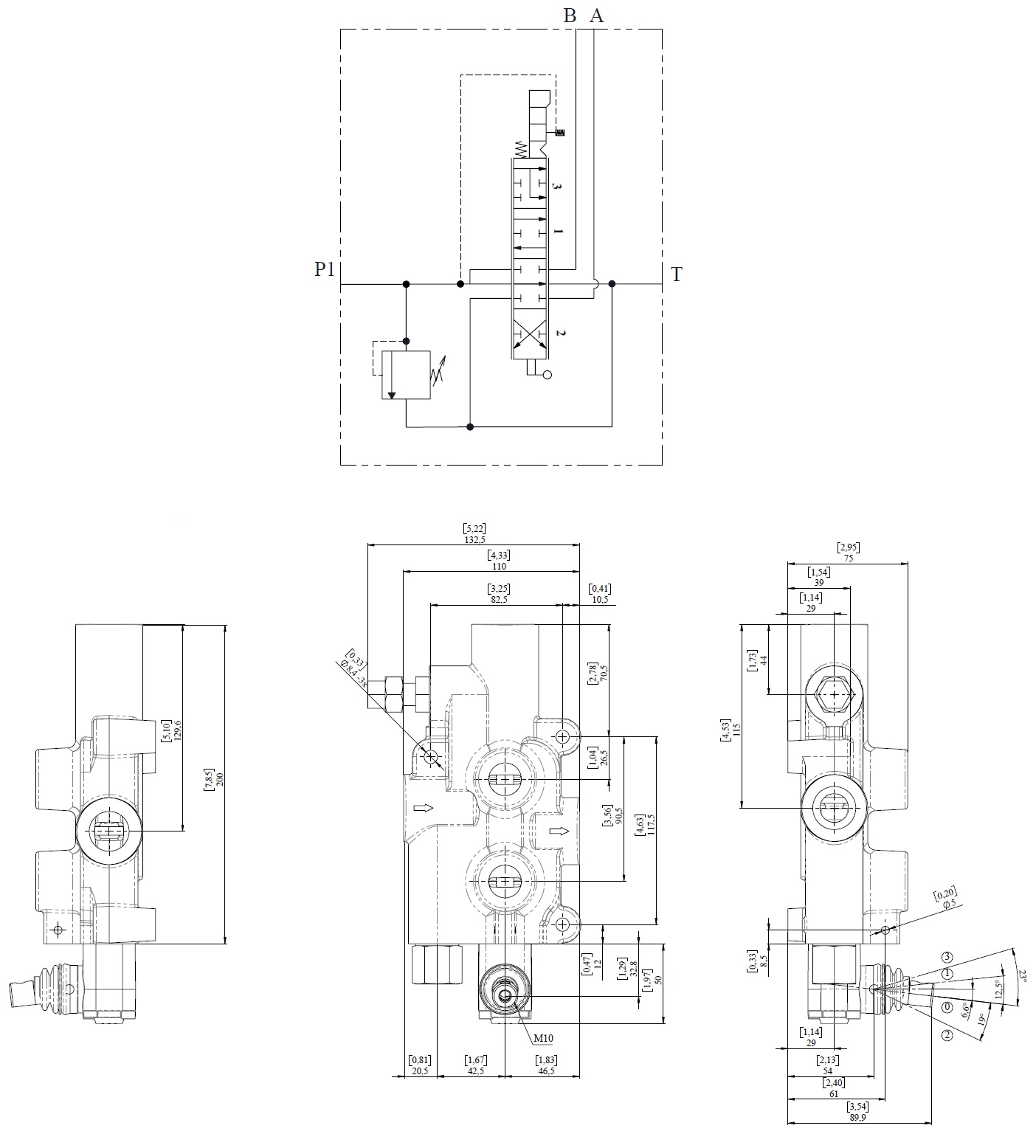 Schéma distributeur pour fendeuse de bûche