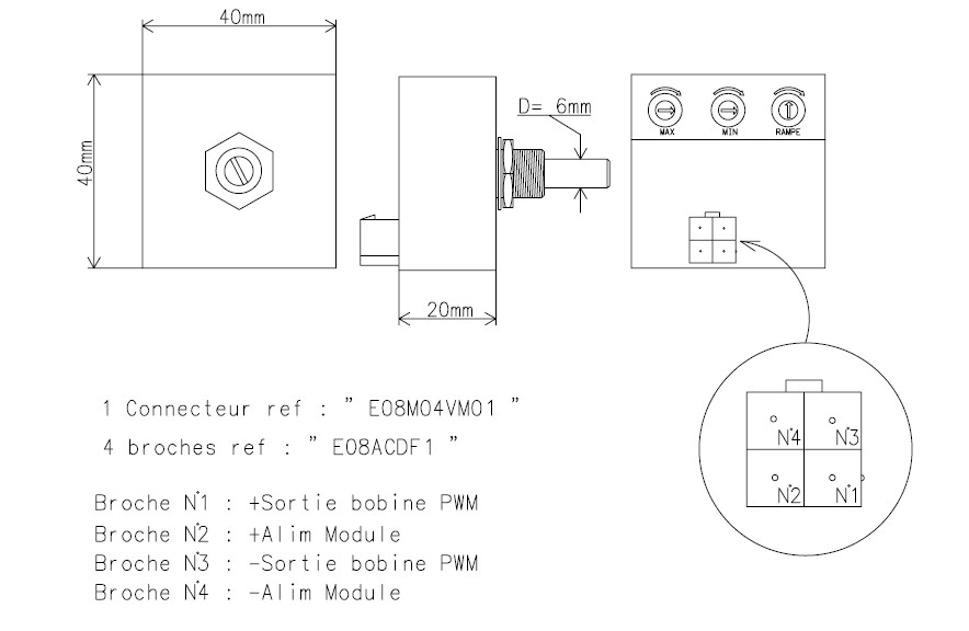 Potentiomètre pour boîtier de commande de distributeur