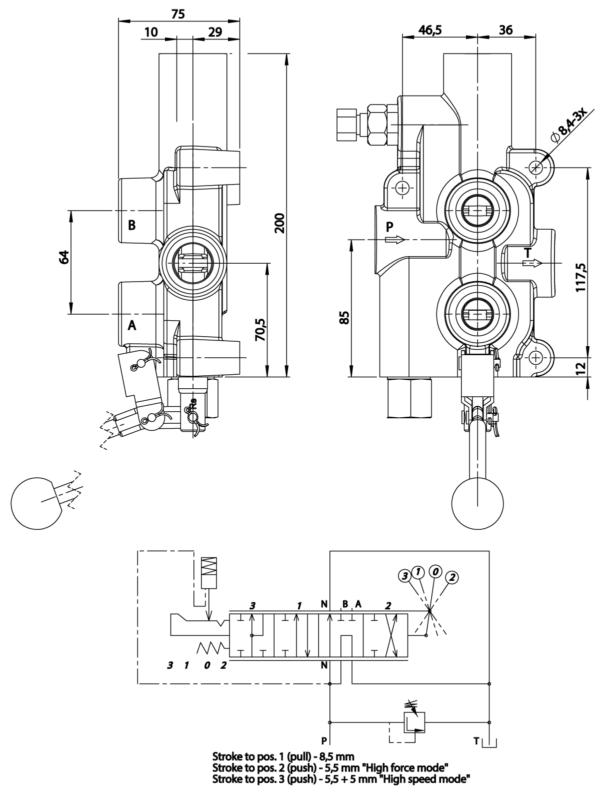 Distributeur hydraulique fendeuse de bûches 2 fonctions 80L