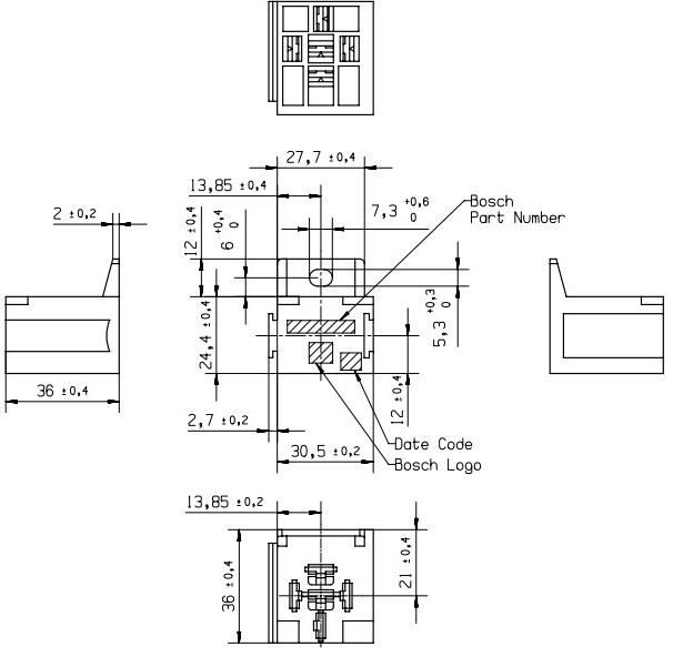 Connecteur embase pour relais auto