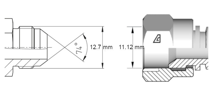 Cotes de définition flexible hydraulique équipé écrous tournants 012 JIC droits