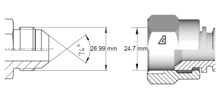 Cotes de définition flexible hydraulique équipé écrous tournants 1116 JIC droit coude