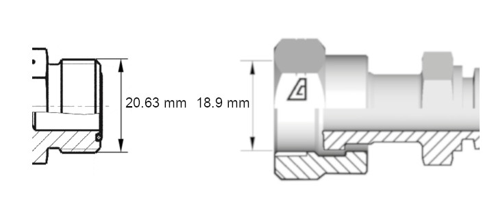 Cotes de définition flexible hydraulique équipé écrous tournants 1316ORFS droit