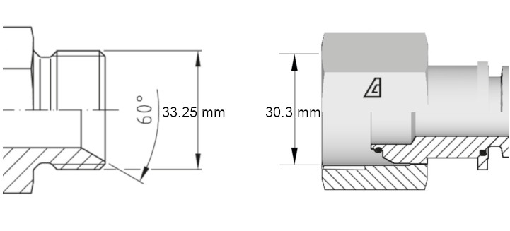 Cotes de définition flexible hydraulique équipé écrous tournants 1BSP droit et coudé