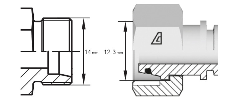 Cotes de définition flexible hydraulique équipé écrou tournant 10L DIN droit