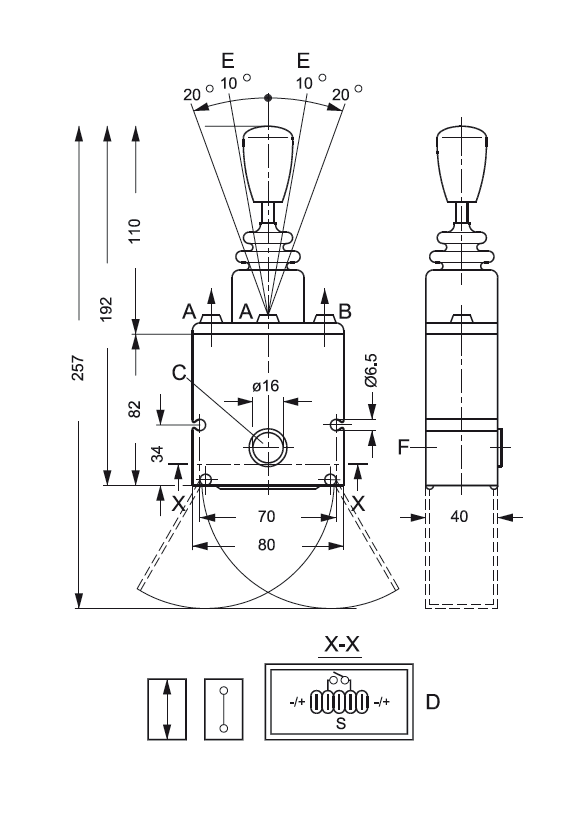 Manipulateur Danfoss proportionnel PVRES 1 fonction