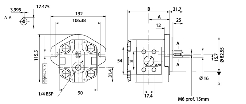 Moteur à engrenage HPI Flasque SAE arbre cylindre 16 mm