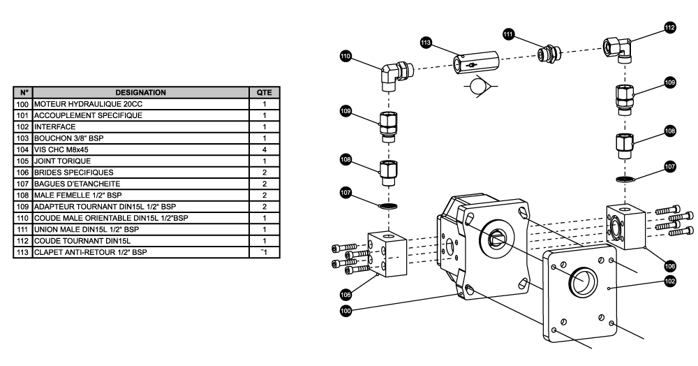 Pompe à main en ligne 20cc + Limiteur