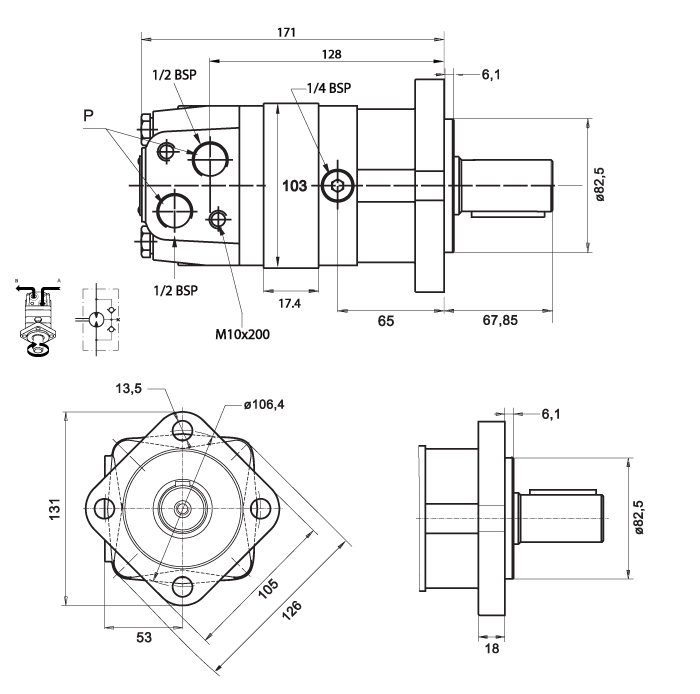 Schéma moteur OMS 100 cm3