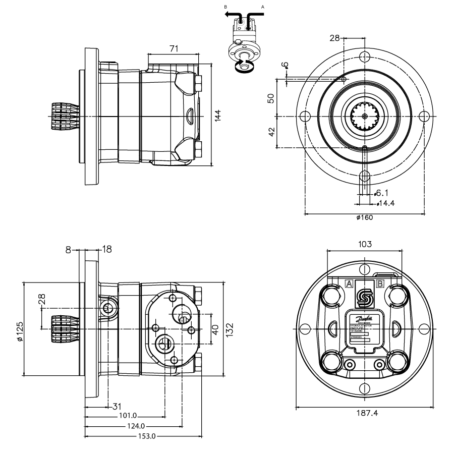 Schéma moteur Danfoss 200 cm3 OMTS