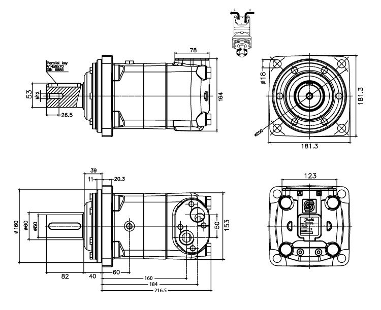 Schéma moteur Danfoss OMV 315 cm3