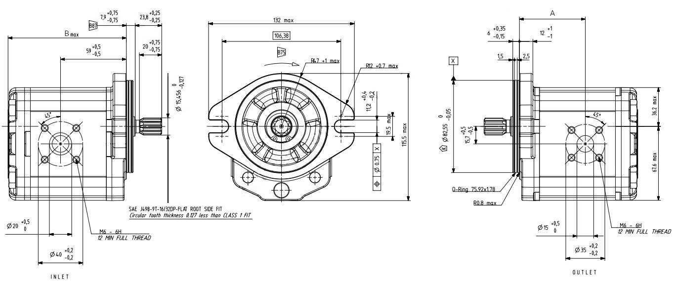 Schéma pompe hydrualique 3,9 cm3