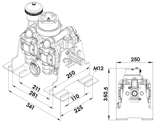 Schéma pompe a membrane 150 litres