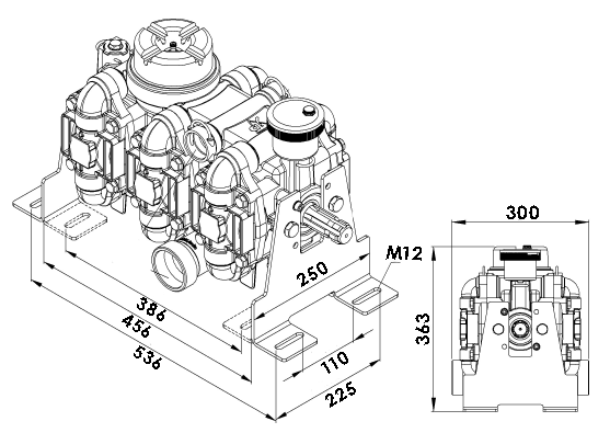 Schéma pompe a membrane 380 litres