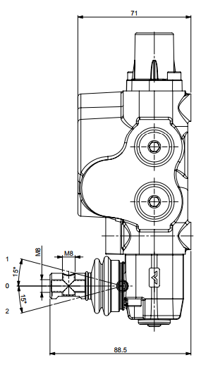 Distributeur hydraulique monobloc 45 l/min centre à suivre