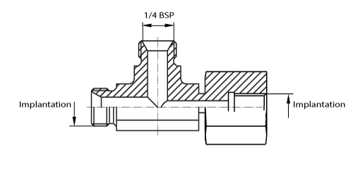 Raccord en te implantation BSP