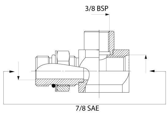 Raccord en te implantation 7/8 SAE