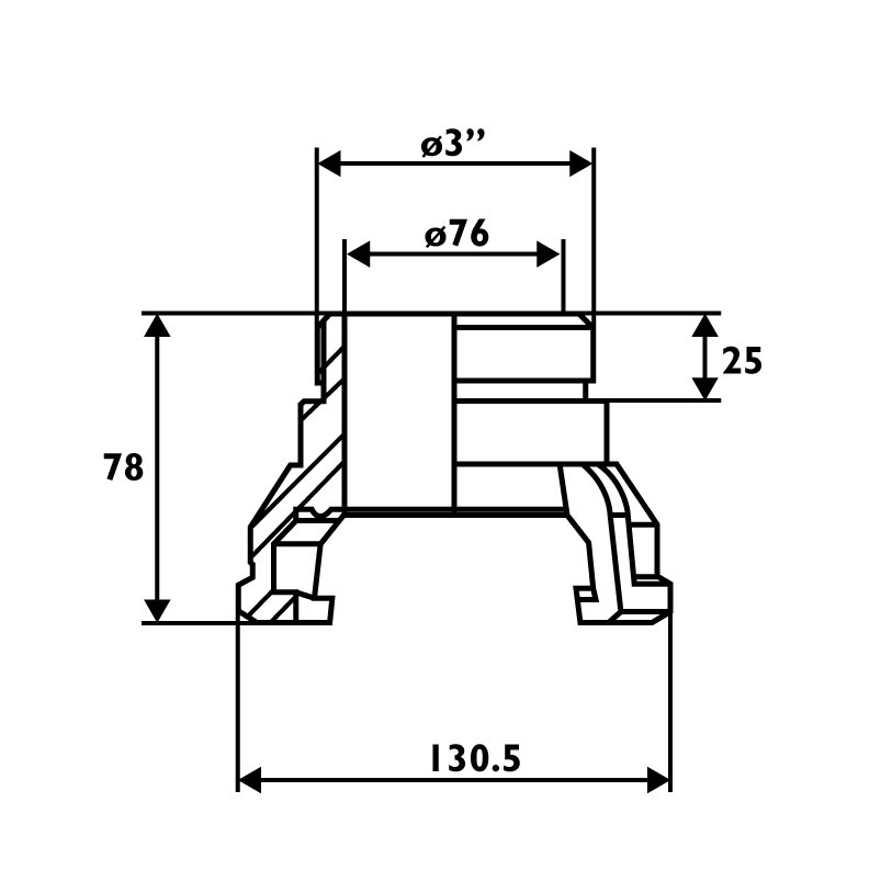 Raccord symétrique mâle 3" Sans verrou DN80