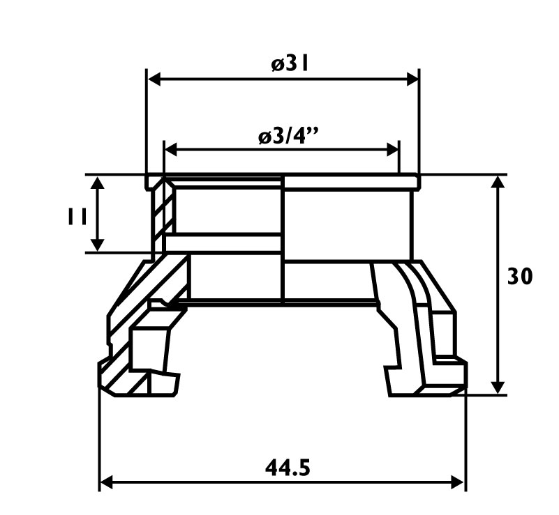 Raccord pompier DN20 3/4" femelle