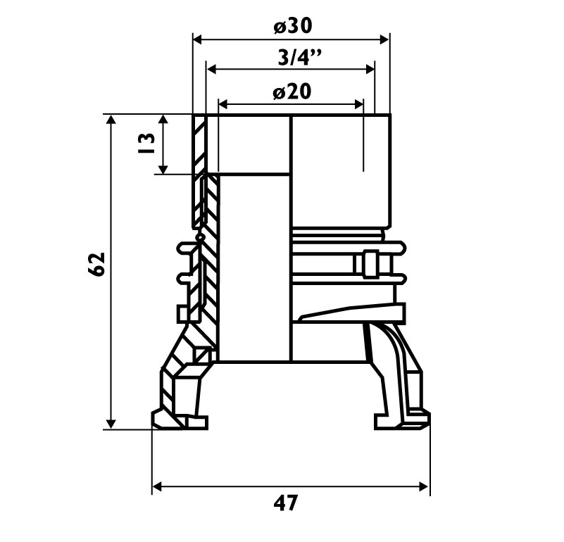 Raccord pompier DN20 3/4"