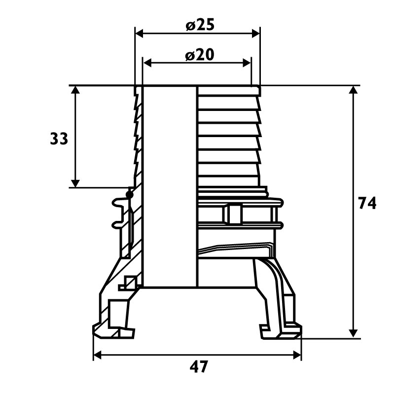 Raccord pompier DN20 3/4" annelé