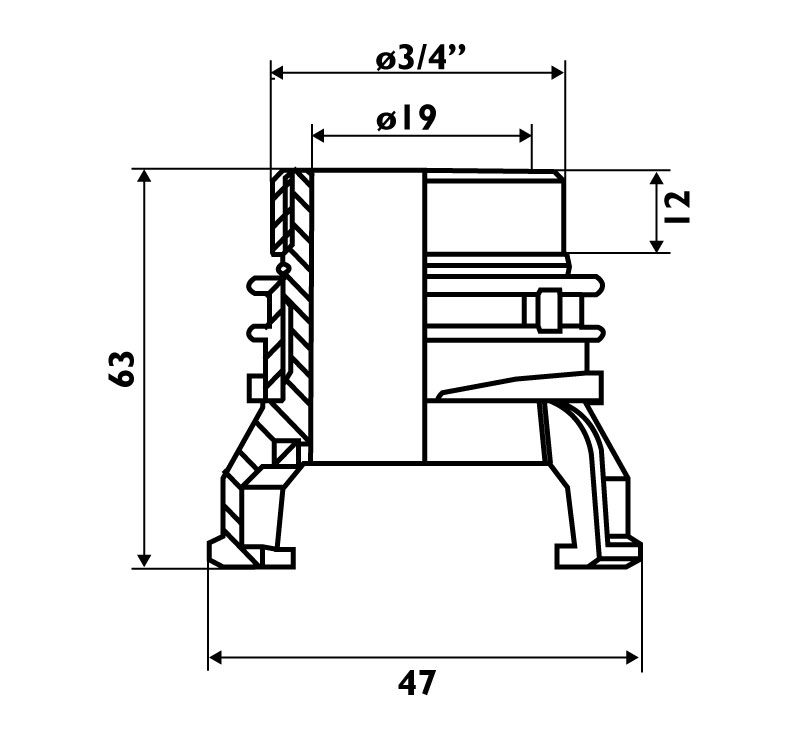 Raccord pompier DN20 3/4" mâle