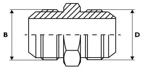 Union male/male hydraulique