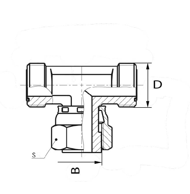 Union en té male/femelle hydraulique