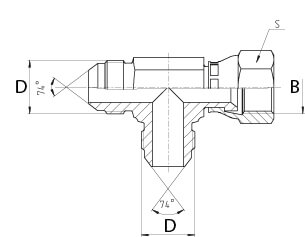 Union en té renversé male/femelle hydraulique