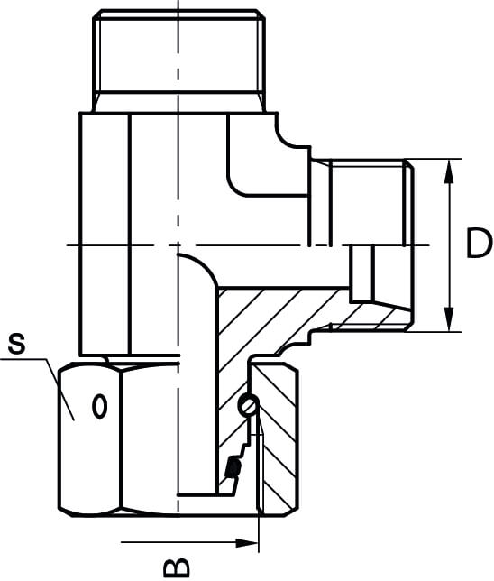 Union en té renversé male/femelle hydraulique