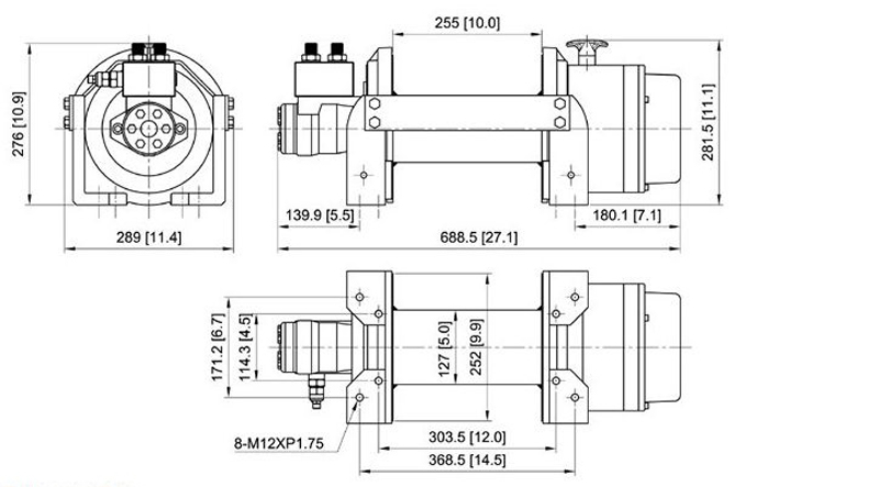 treuil hydraulique 6800 kg