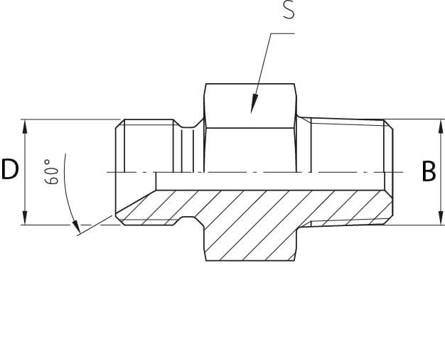 Connecteur hydraulique - Haute Pression - HBB Filetage mâle BSPP = G 1/4  Filetage mâle BSPP = G 3/8