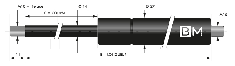 Ressorts à compression pour chapes filetées diamètre 14 mm