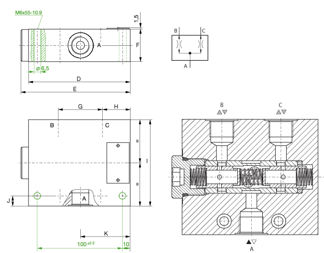 schéma diviseur de débit hydraulique 5050