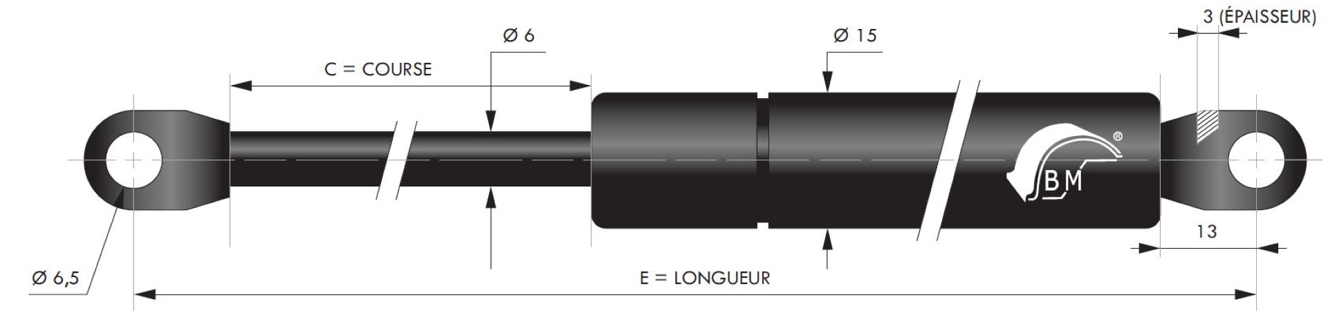 Ressorts a compression à chapes soudées diamètre 6 mm