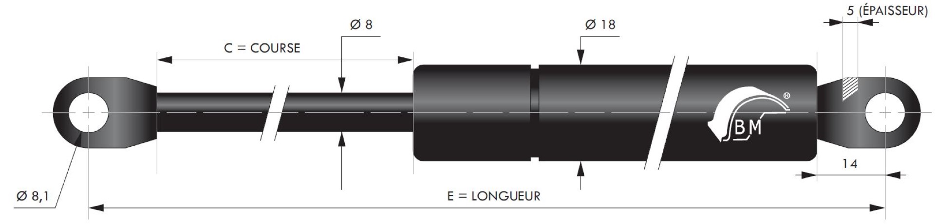 Ressorts a compression à chapes soudées diamètre 8 mm