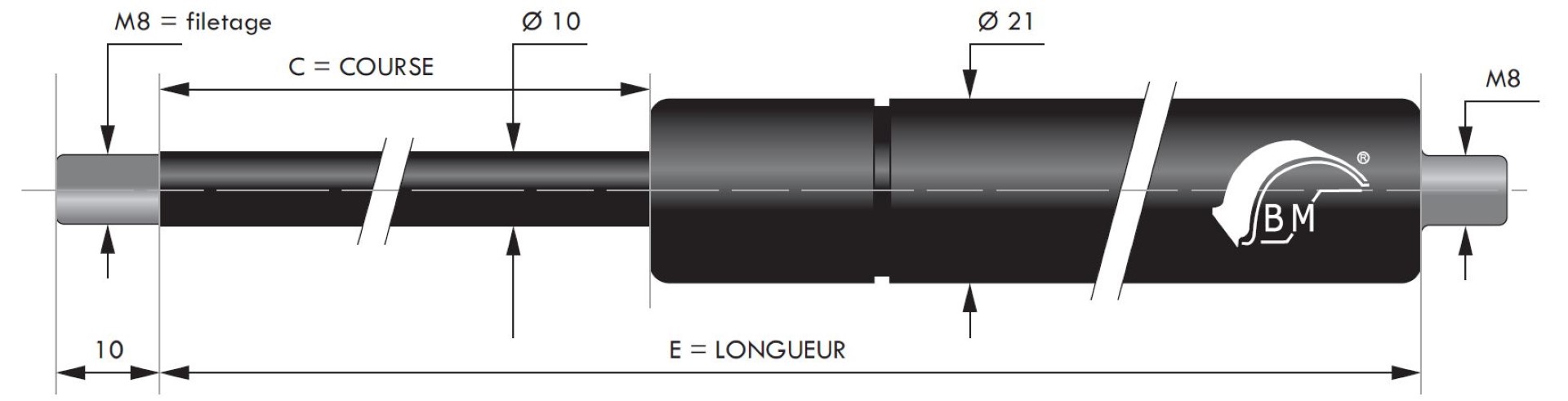 Ressorts à compression pour chapes filetées diamètre 10 mm