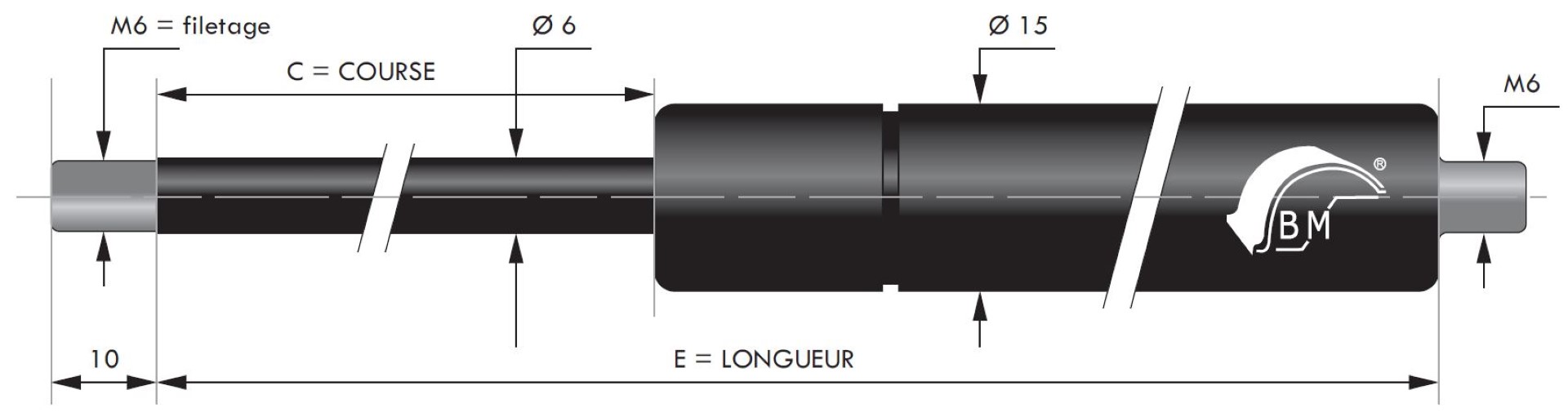 Ressorts à compression pour chapes filetées diamètre 6 mm