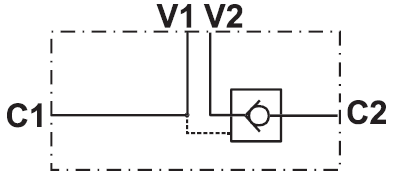 schéma hydraulique clapet anti-retour simple piloté