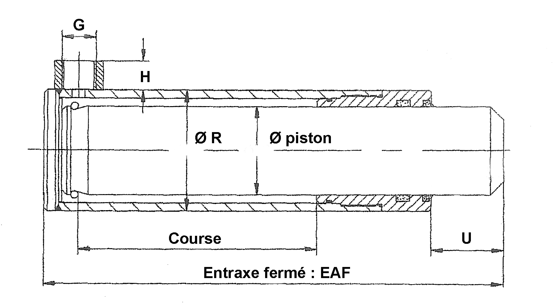 Schéma vérins simple effet sans fixations