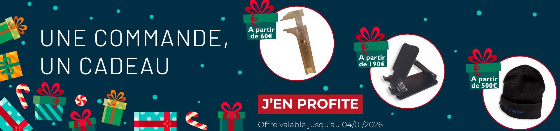 C’est Noël chez Hydrodis : Cadeau offert dès 60€ HT jusqu’au 04/01/2026